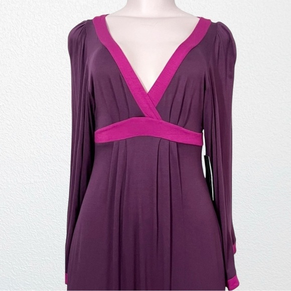 New Ella Moss Jersey Knit Dress SZ XS Purple + Fuchsia - Picture 3 of 12